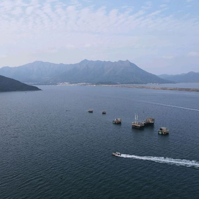 航拍船灣淡水湖
