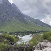 Albanian Alps with beautiful waterfalls 