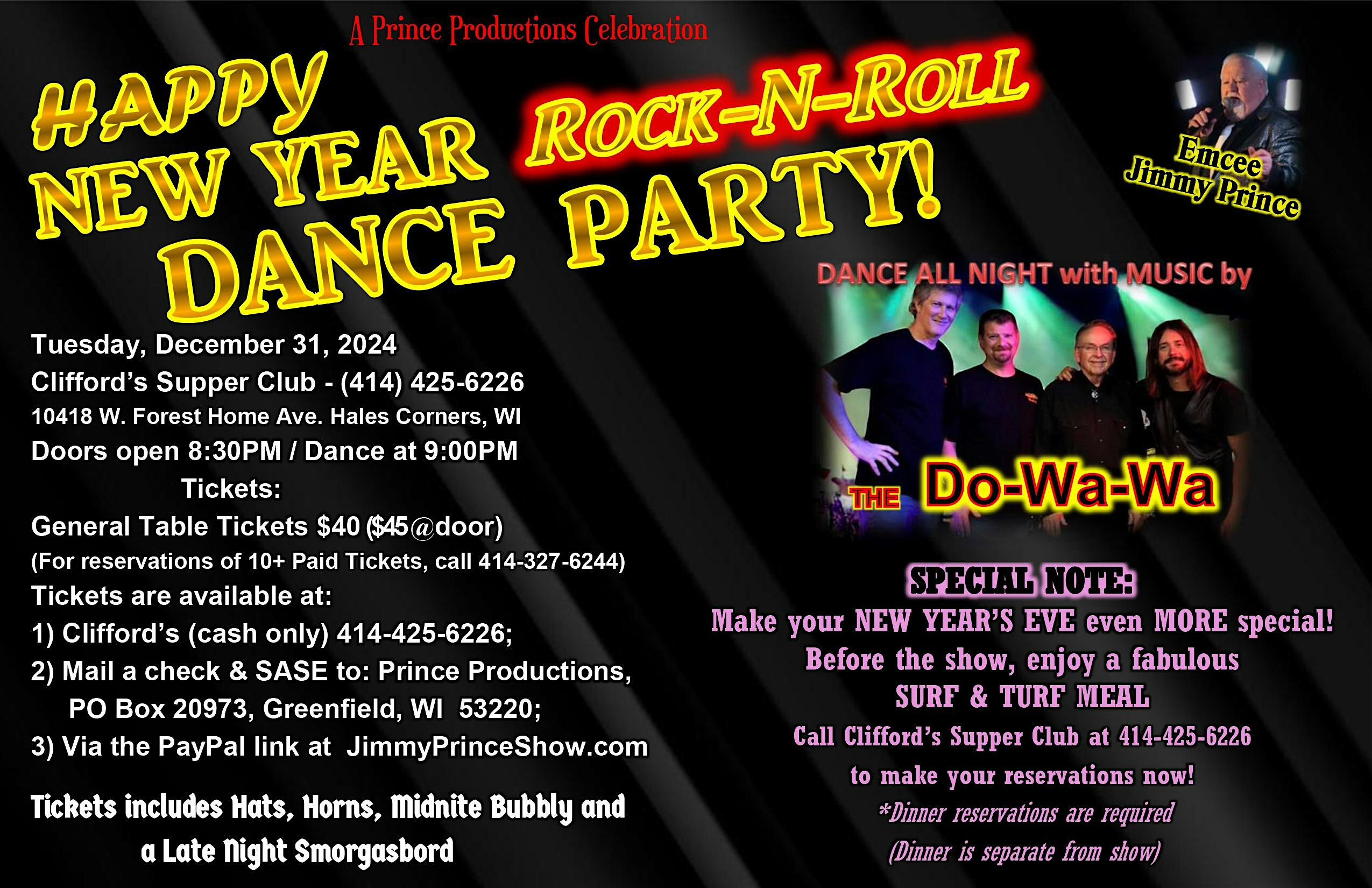 New Year's Eve ROCK-N-ROLL Dance Party | Clifford's Supper Club