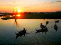 Beautiful Sunset at U Bein Bridge