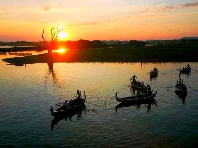 Beautiful Sunset at U Bein Bridge