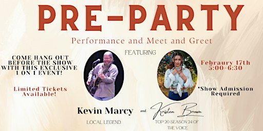 KRISTEN BROWN & KEVIN MARCY PRE SHOW PARTY (PERFORMANCE AND MEET AND GREET) | Oroville Hope Center