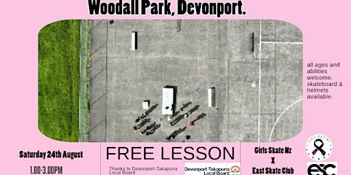 Girls Skate NZ x East Skate Club Skateboarding Clinic- Woodall Park | Woodall Park