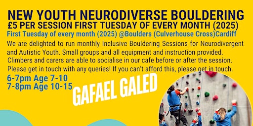Gafael Galed-Inclusive Bouldering for Neurodivergent Youth - Age 11-15 | Central South Wales