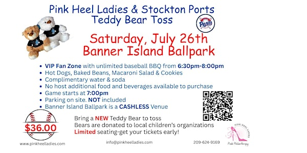 Pink Heel Ladies Teddy Bear Toss with Stockton Ports | Banner Island Ballpark