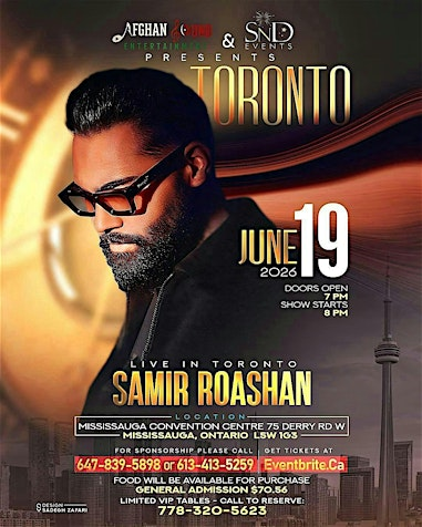 Afghan Sound Entertainment & SnD Presents: Samir Roashan Live In Toronto | Mississauga Convention Centre