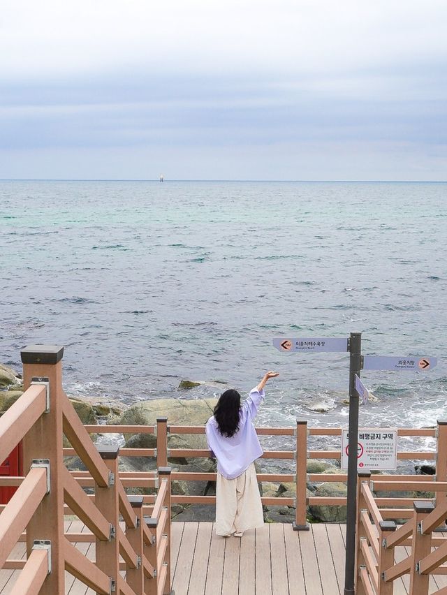 시원하게 해수욕장 보며 산책하기💙