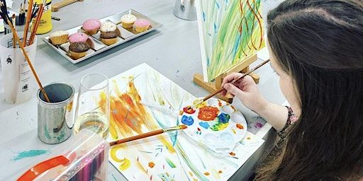 Intuitive Painting with Prosecco! Have fun with friends! | Liberation Art Gallery