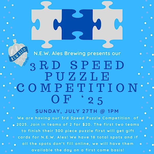 3rd Speed Puzzle Competition '25 | N.E.W. Ales Brewing, Manchester Avenue, Middletown, OH, USA