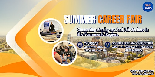 SacJobs Summer Career Fair (In Person) | Scottish Rite Masonic Center