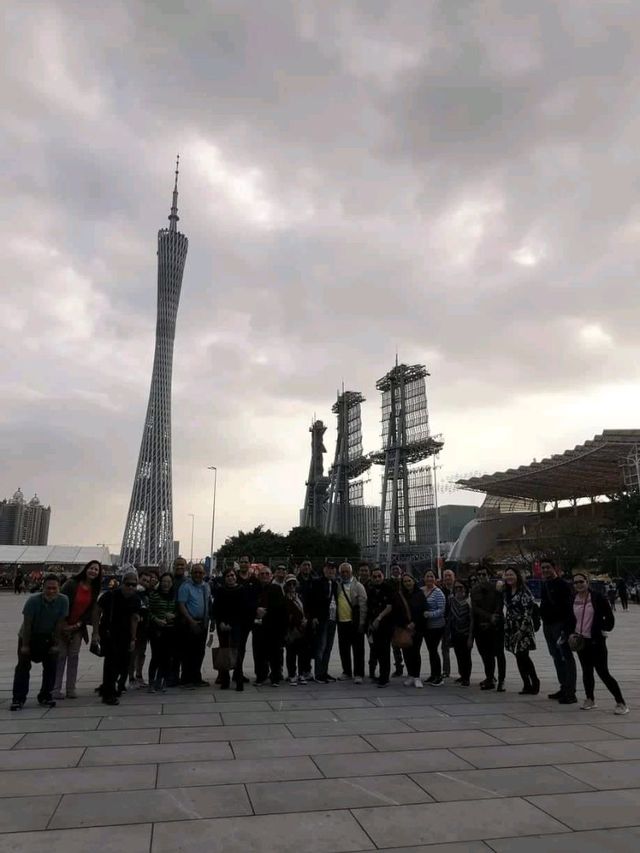 Having fun at Huacheng Square