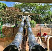 Outdoor fun playground with the kids 