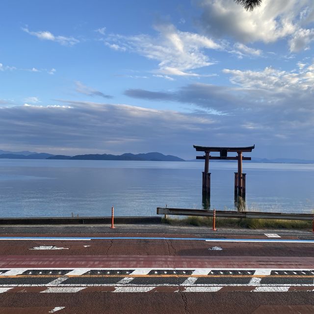 琵琶湖水中烏居