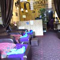 Relaxing at  spa and massage shop in town