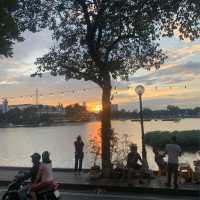 The sunset at the Hanoi West Lake