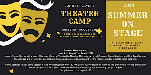 Theater Camp - Session 3 Mystery Club - Acting Camp - June 17th - 21st | The Agatha Mystery Dinner Theater at Creative Learning Society