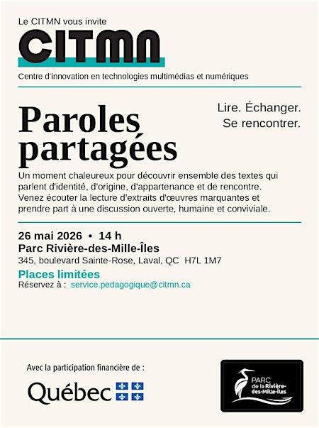 Paroles partagées | Parc de la Rivière-des-Mille-Îles