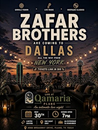 Zafar Brothers: A Live Music Night at Qamaria | 4980 Broadway Dr.
