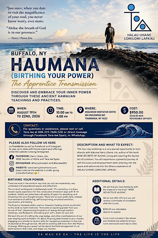 Buffalo, NY--HAUMANA (Birthing Your Power) ~ The Apprentice Transmission | Englewood Meditation Center