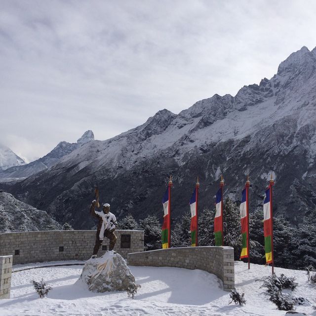 White covered snow Namche Bazaar