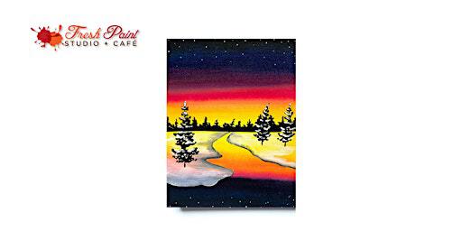 In-Studio Paint Night - Vibrant Sunset Snowy River Acrylic Painting | Fresh Paint Studio + Cafe Toronto