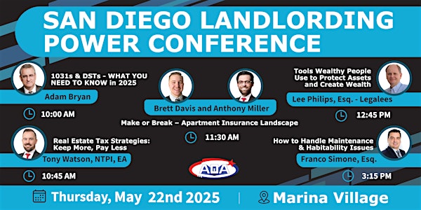 San Diego Landlording Power Conference | Captain’s Room – Marina Village Conference Center