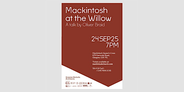 Talk: Oliver Braid – Mackintosh at the Willow | Mackintosh Queen's Cross
