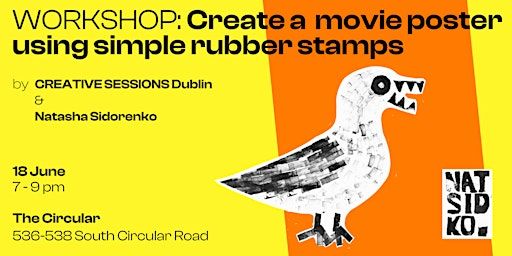Create a minimalistic movie poster using simple rubber stamps | The Circular & The Other Hand Bar
