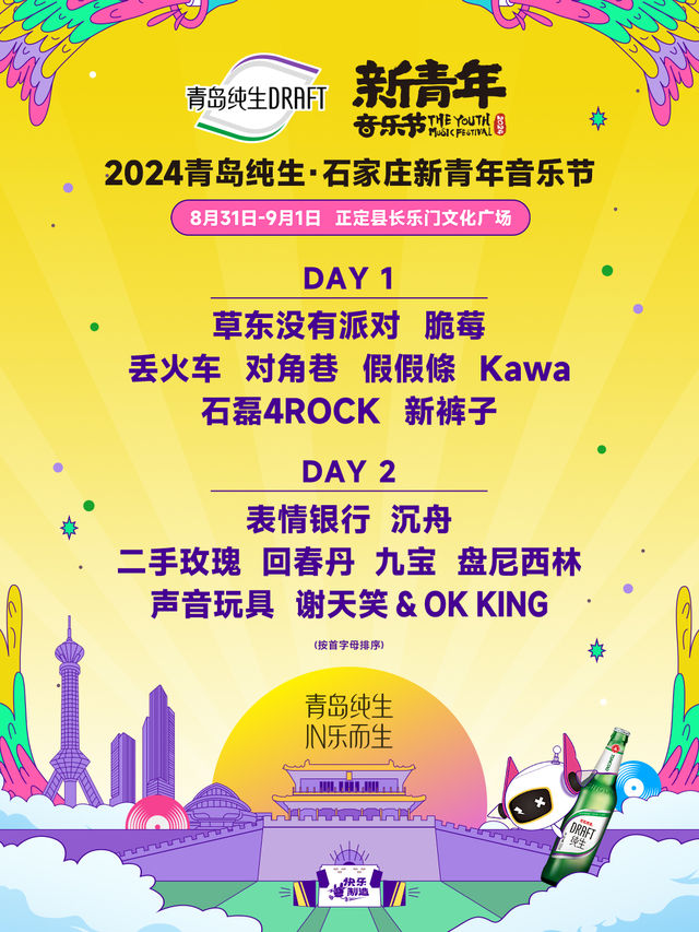 2024青島純生·石家莊新青年音樂節｜演唱會 | 正定縣長樂門文化廣場
