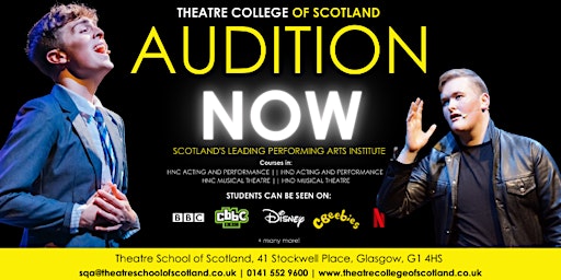 TCOS// MARCH AUDITIONS | Theatre School Of Scotland