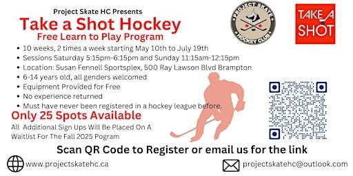 Learn to Play Hockey - May-July | Susan Fennell Sportsplex