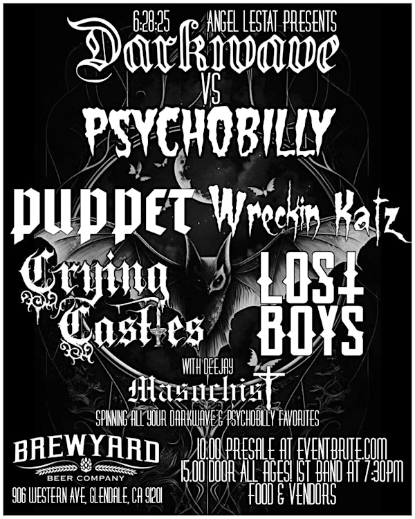 Lestat Presents Darkwave vs Psychobilly | Brewyard Beer Company