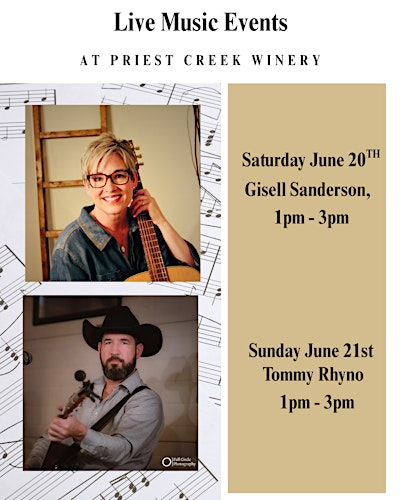 Live Music at Priest Creek Winery ft. Gisell Sanderson. - June 20th | Priest Creek Family Estate Winery