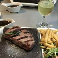 Nice stone grill steak in Sydney, Australia 