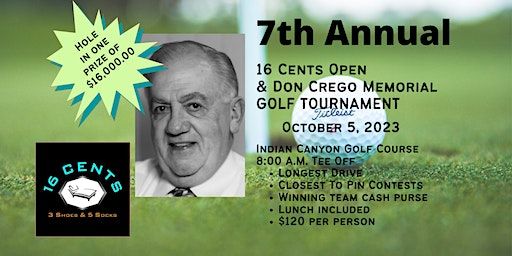 7th Annual 16 Cents Open / Don Crego Memorial Golf Tournament (Spokane) | Indian Canyon Golf Course