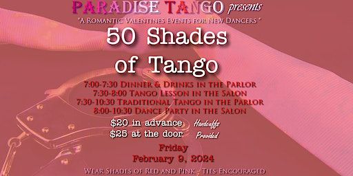 50 Shades of Tango: Romantic Valentine's Event for New Dancers | Paradise Tango