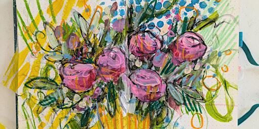 Mixed Media Florals using Collage - weekend workshop with Jo Perkins | Off The Rails Arthouse