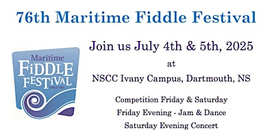 76th Maritime Fiddle Festival Ticket Sales | NSCC - Ivany Campus