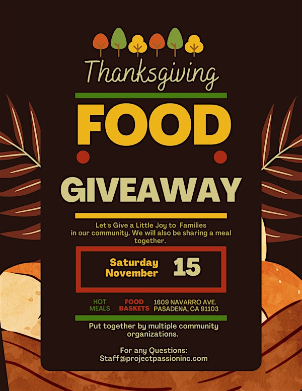 Thanksgiving Food Giveaway | 1609 Navarro Ave