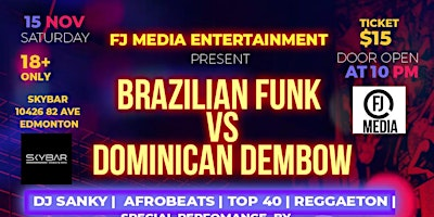 Brazilian funk  Vs Dominican Dembow | Skybar Lounge & Patio