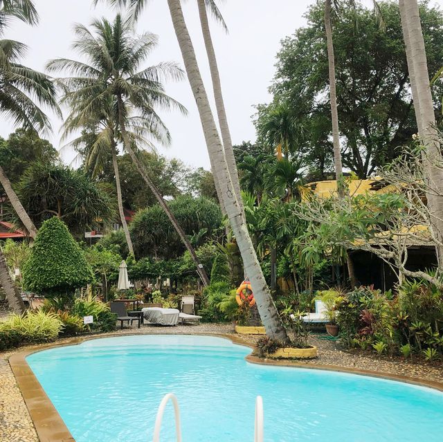 laid back seafront resort with hammocks 