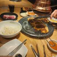 명륜진사갈비 unlimited Korean barbeque restaurant.