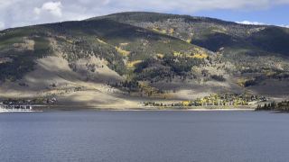 Beautiful fall color around Dillon Dam