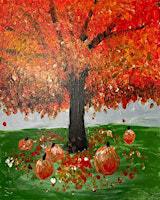 Stress Relief Finger Painting: Autumn Tree with Pumpkins | 715 S University Ave