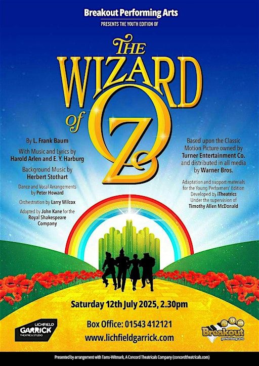 The Wizard of Oz: Youth Edition | Lichfield Garrick Theatre