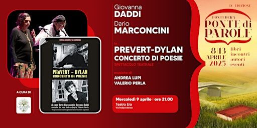Prevert-Dylan concerto di poesie. Spettacolo teatrale | Teatro Era - Teatro della Toscana