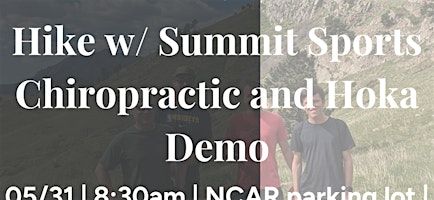 Hike with Summit Sports Chiro and Hoka Demo | NCAR Trail Head