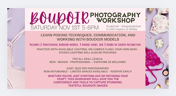 Boudoir Photography Workshop All Skill Levels | Studio9