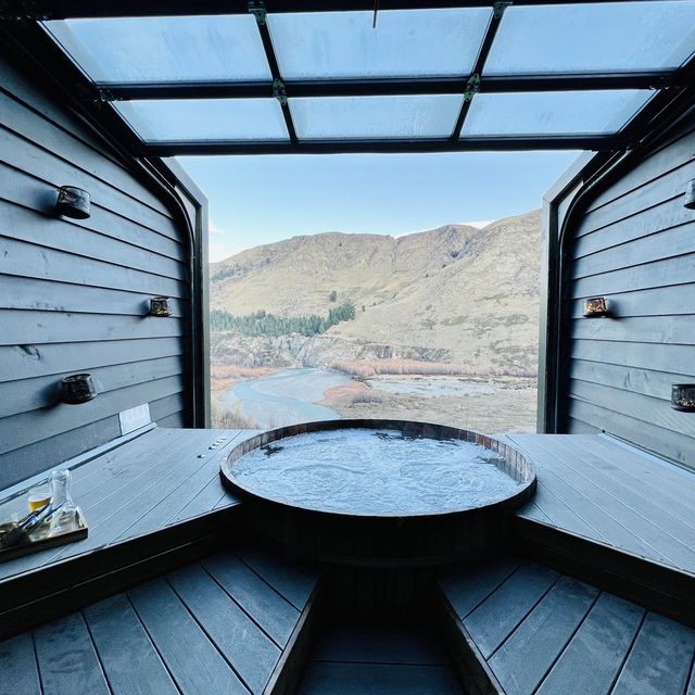 Relax in a onsen with an amazing view 