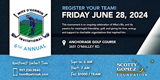 6th Annual Michael O'Connor Invitational Golf Tournament | Anchorage Golf Course
